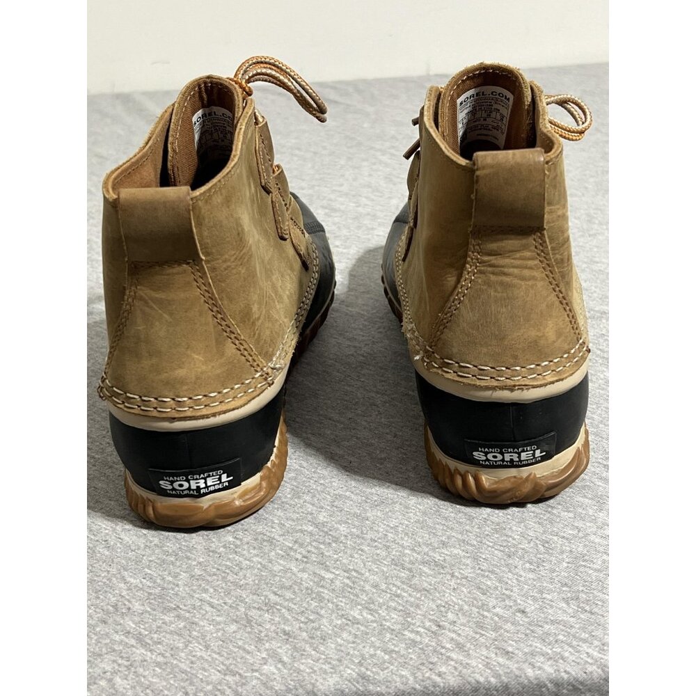 Sorel Out N About Leather Boots Womens Size 9 Brown Black Waterproof Duck Ankle - Picture 7 of 13